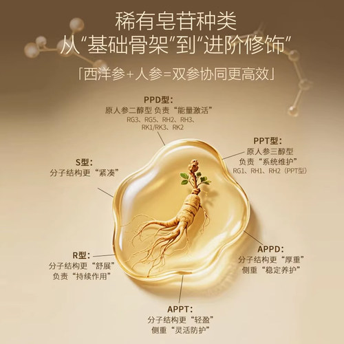 GNP人参皂苷皂甙rg3rh2aPPD16种稀有命素护胶囊西洋参保健品120粒 - 图0