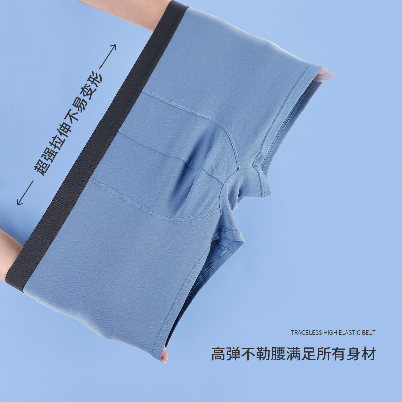 安比斯男士纯棉平角石墨烯抗菌短裤 安比斯内裤