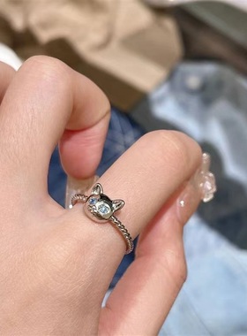 新款可爱猫咪戒指小众设计感甜美