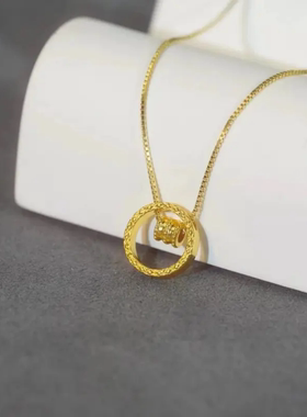 2026时尚爆款日韩简约圆环小蛮腰项链轻奢气质圆形吊坠合金锁骨链