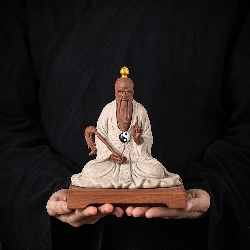 中式太上老君陶瓷像三清祖师像三清道祖灵宝元始道德天尊禅意摆件