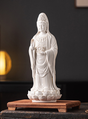 新中式德化白瓷普陀山观音佛像
