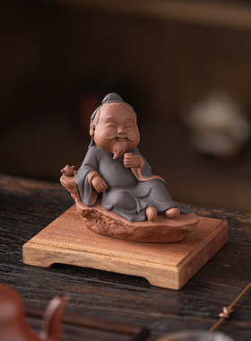 中式禅意历史人物雕塑摆件陆羽