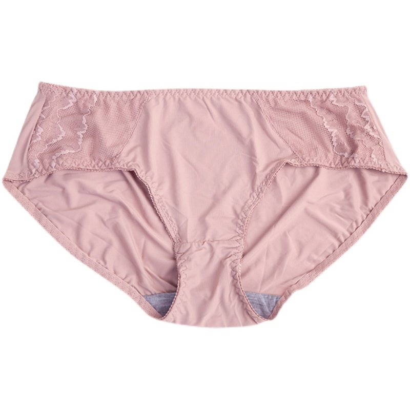内裤女士冰丝抗菌纯棉裆蕾丝中腰少女生无痕夏季透气性感三角短裤,淘宝优惠券,粉丝福利购,淘宝优惠卷