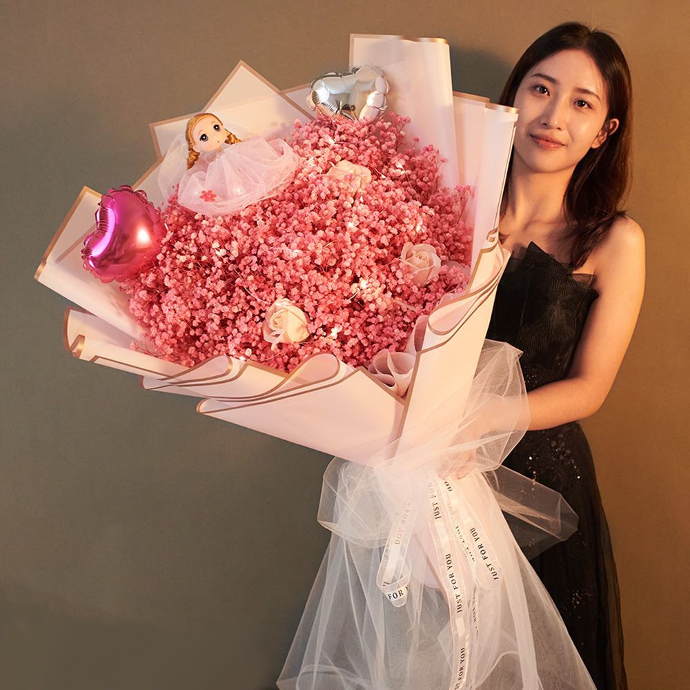 。超大满天星干花永生花情人节送朋友闺蜜女友妈妈生日礼物花束表