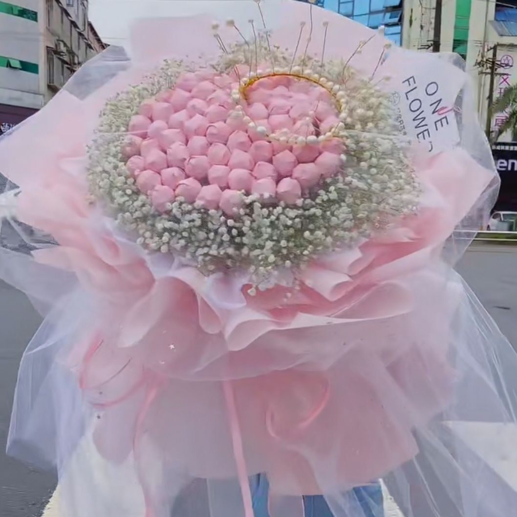。成品棒棒糖生日花束满天星送男女朋友儿童节三八节七夕节生日礼