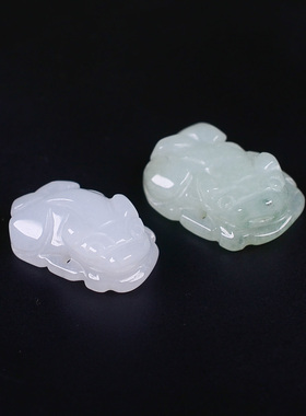 天然翡翠a货貔貅手牌diy饰品玉珠