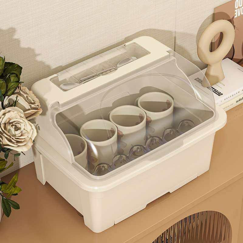 2024年沥水碗架双层抽屉式接水盘90°翻盖食品级PP碗柜沥水架,淘宝优惠券,粉丝福利购,淘宝优惠卷