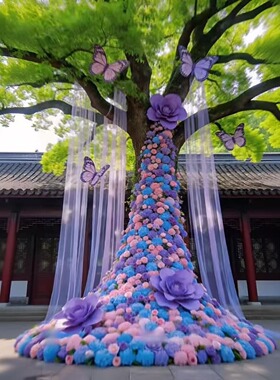 仿真玫瑰瀑布花户外景观装饰