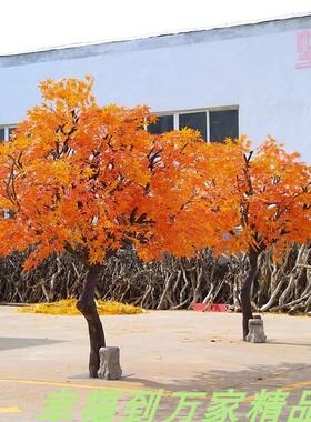 秋季仿真红枫树庭院盆景