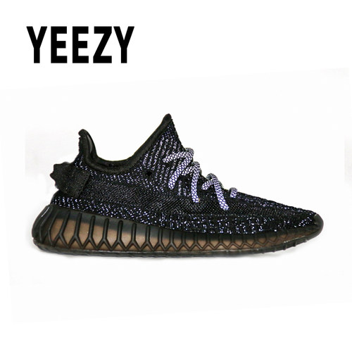 YEEZY官方正品350v2满天星反光真爆椰子新款拼接鞋子男女跑步鞋-图1