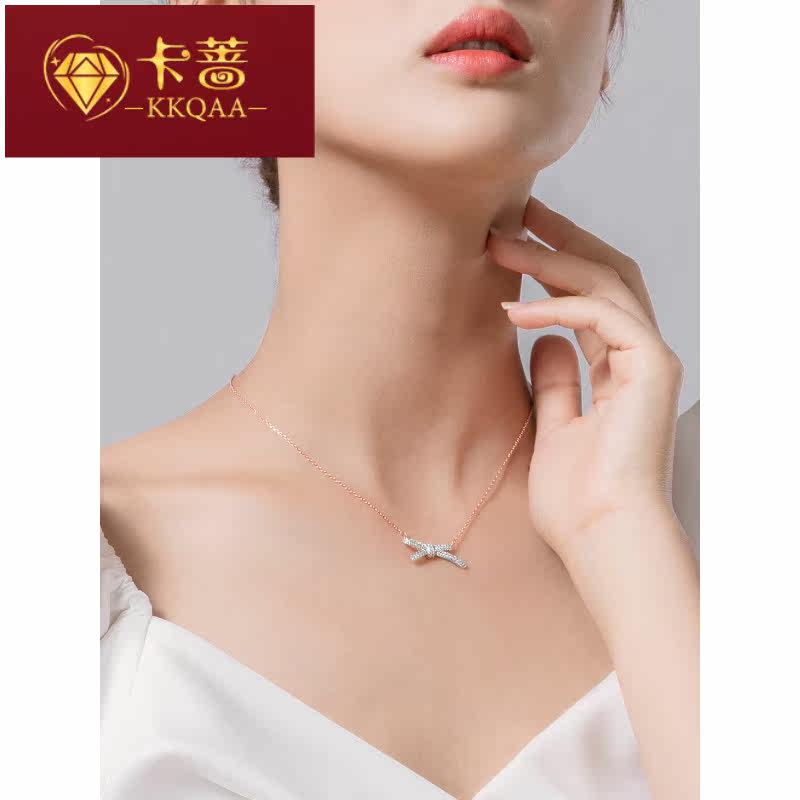 kkqaa施华世洛奇蝴蝶结女锁骨链 卡蔷饰品项链