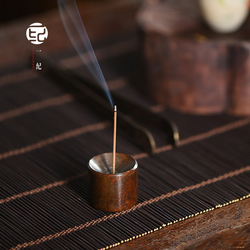 茶室专用香炉铜香插创意迷你高级感中国风线香底座宋式美学熏香炉,淘宝优惠券,粉丝福利购,淘宝优惠卷