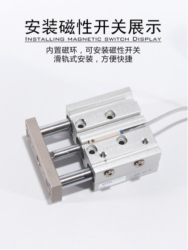 亚德客三轴三杆气缸TCM12/16X10X20X25X30X40X50X75X100X125X200S - 图2