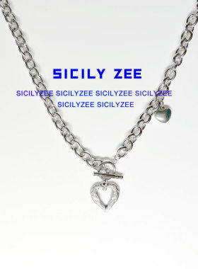 SICILYZEE钛钢不掉色桃心锁骨链女潮ins嘻哈小众百搭卫衣粗颈链子