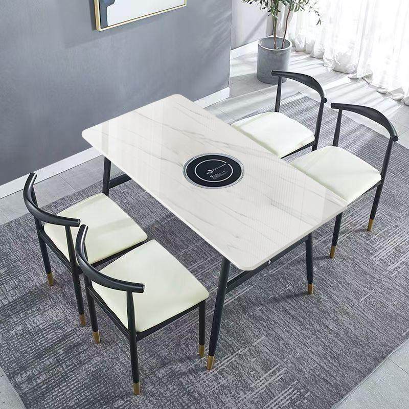 定制岩板火锅桌子商用电磁炉一体商用煤气灶串串大理石一桌四椅,淘宝优惠券,粉丝福利购,淘宝优惠卷