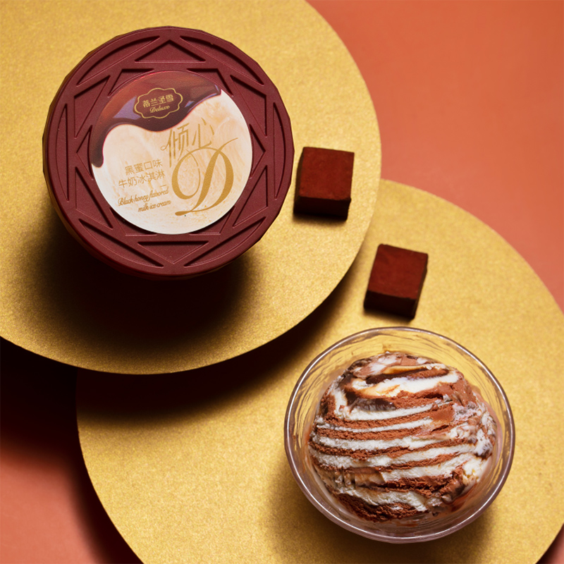 [肖战同款]蒂兰圣雪比利时巧克力味黑巧低脂咖啡口味冰淇淋90g*6多图0