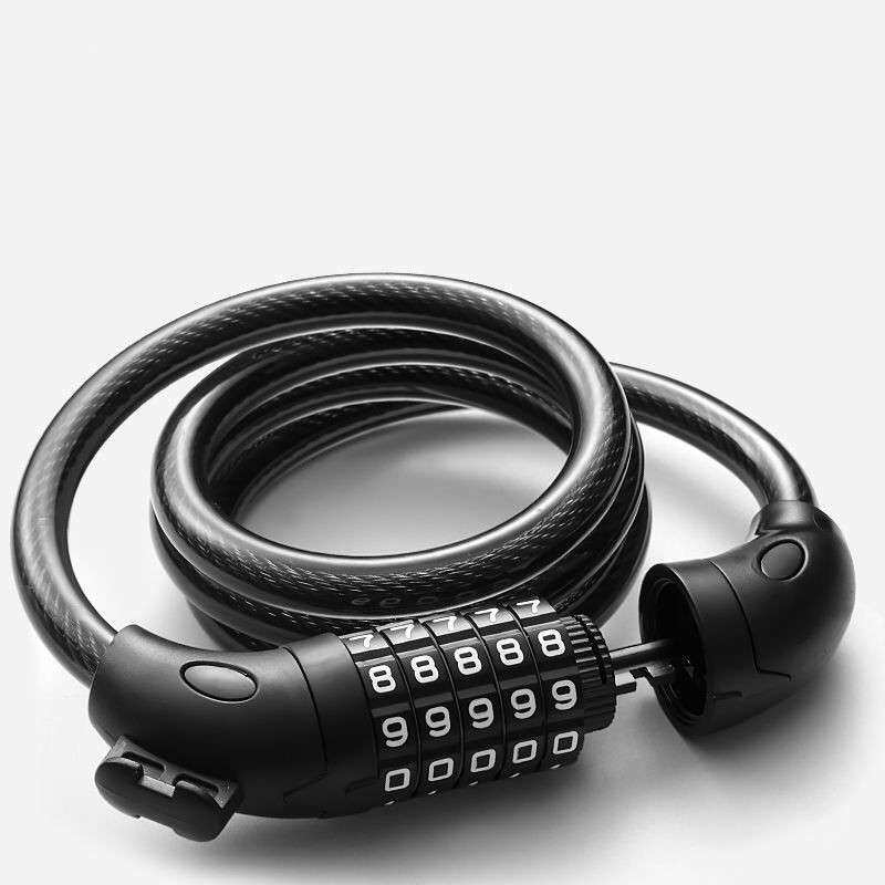 Bicycle lock password lock mountain bike wire lock 5-digit anti-theft wire electric bike helmet lock bicycle chain lock