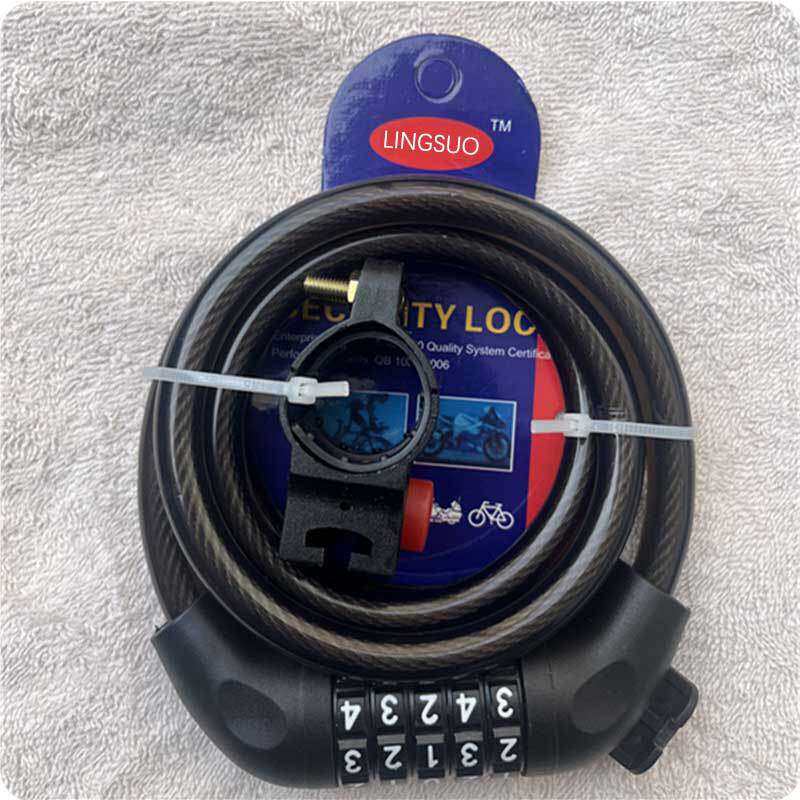 Bicycle lock password lock mountain bike wire lock 5-digit anti-theft wire electric bike helmet lock bicycle chain lock