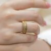 Italian brushed craft ring retro style S925 sterling silver ring for women niche high-end fashion light luxury versatile