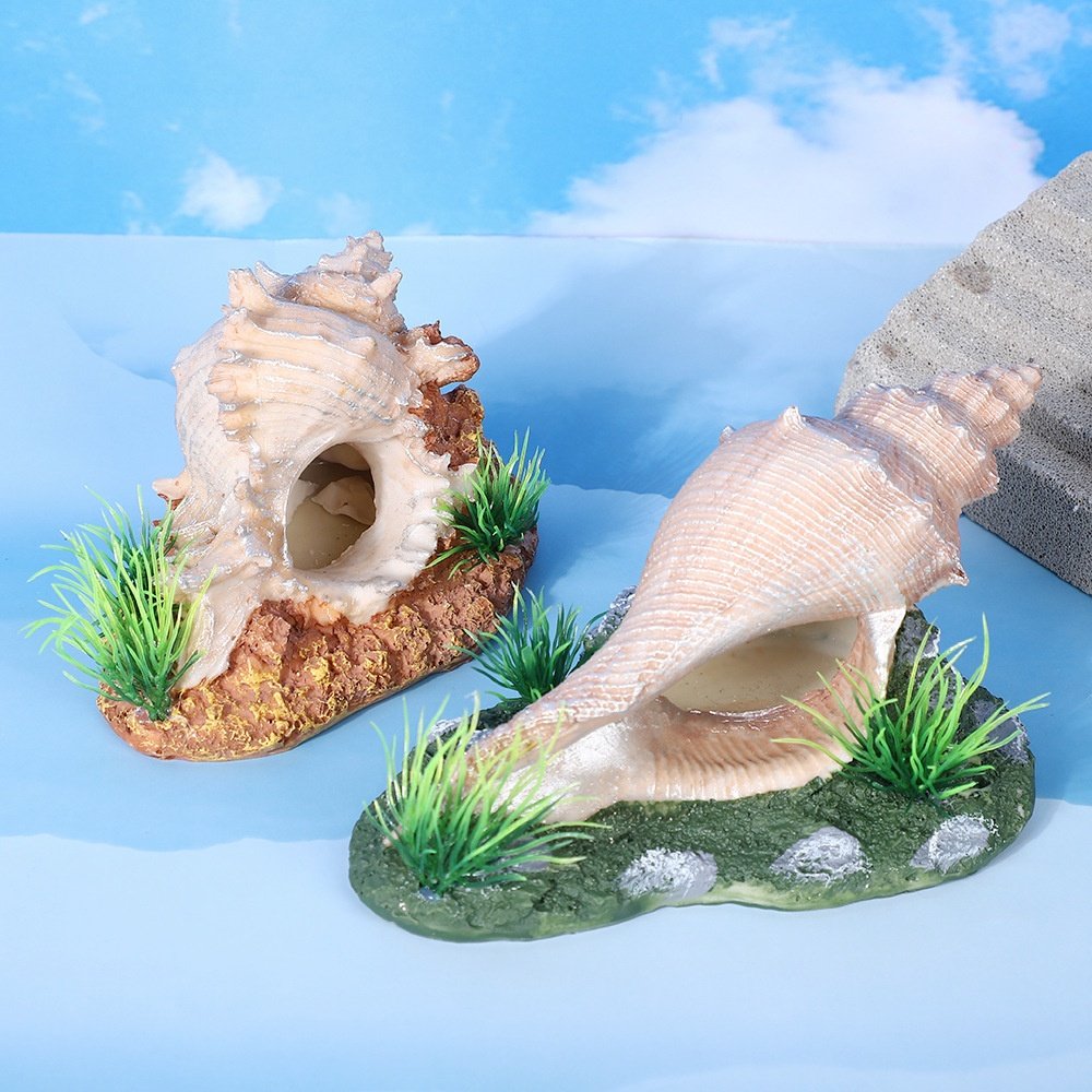 鱼缸造景仿真树脂海螺摆件水族箱装饰空心花螺鱼虾躲避洞穴工艺品,淘宝优惠券,粉丝福利购,淘宝优惠卷