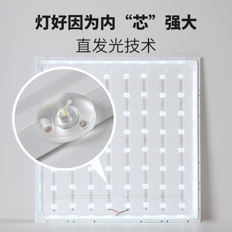 集成吊顶600x600led平板灯60x60LED面板灯石膏矿棉板天花工程灯盘-图2