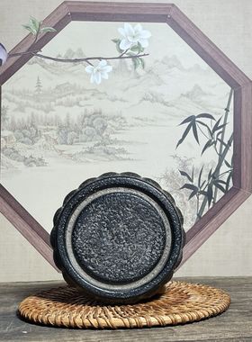 中式仿古圆形底座摆件古风复古壶承杯托家居仿古茶空间茶桌面陈设