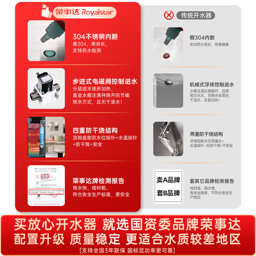 荣事达步进式开水器商用开水机热水器全自动奶茶店吧台烧水器炉箱 - 图1