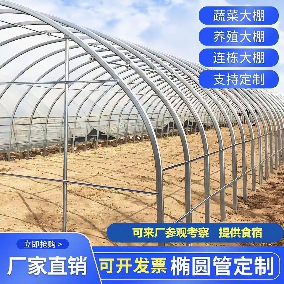 大棚骨架种植蔬菜养殖温室定制冷棚暖棚连体棚镀锌圆管椭圆管钢架,淘宝优惠券,粉丝福利购,淘宝优惠卷