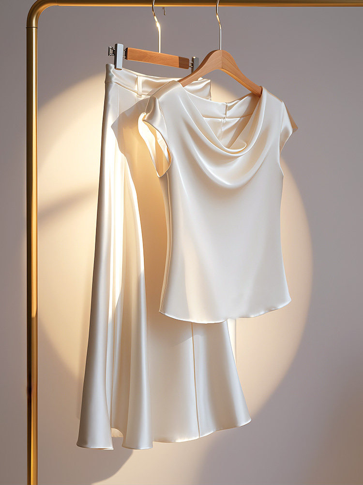 夏装搭配一整套高级感小香风气质上衣杏色半身裙盐系轻熟两件套装,淘宝优惠券,粉丝福利购,淘宝优惠卷