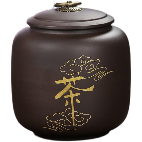 紫砂茶叶罐花茶白茶散茶罐普洱罐防潮密封储存罐复古家用茶具配件 - 图3