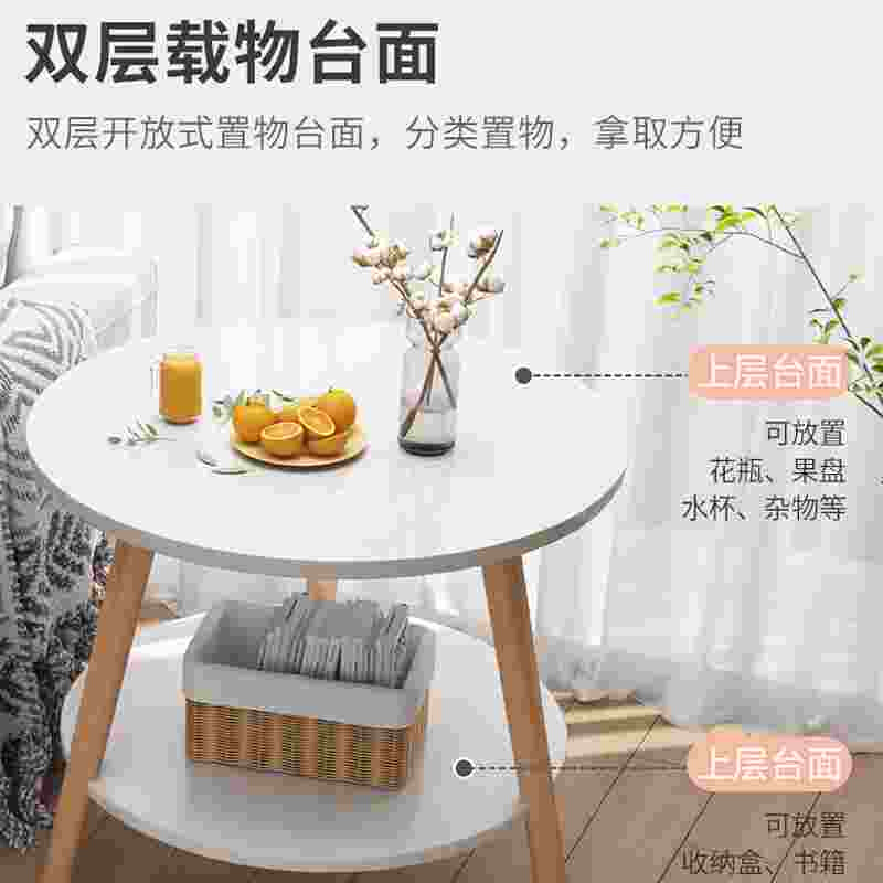 欧式茶几家用简易阳台小桌子简约现代创意床头迷你小圆桌沙发边几 - 图1