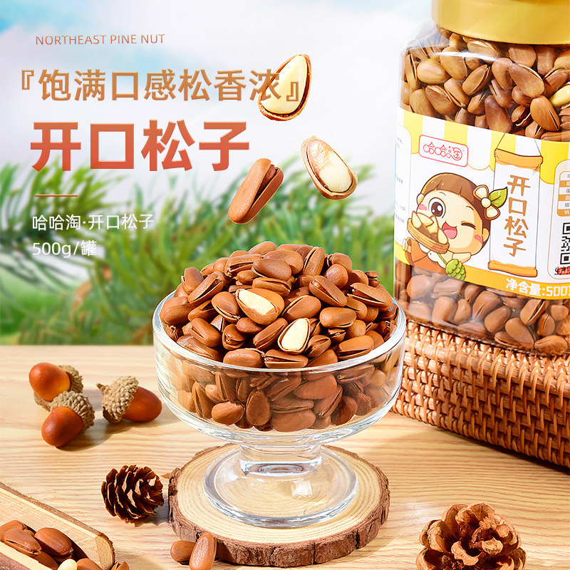 东北松子500g非特级特大颗粒红松籽 哈哈淘松子