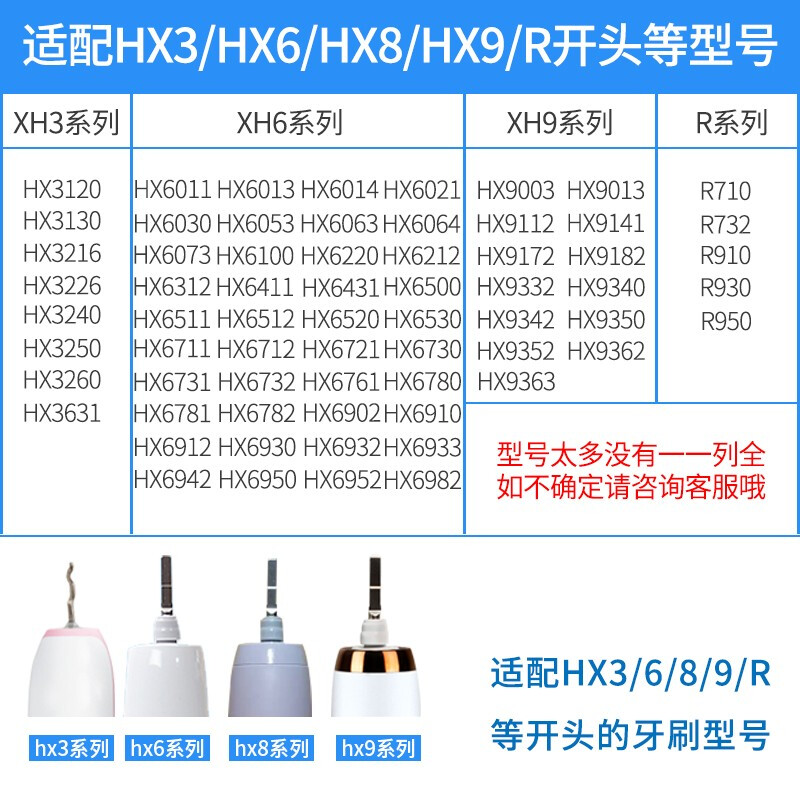 适配飞利浦电动牙刷刷头替换头HX6511/6616/6721/6853/6856菲利普 - 图2