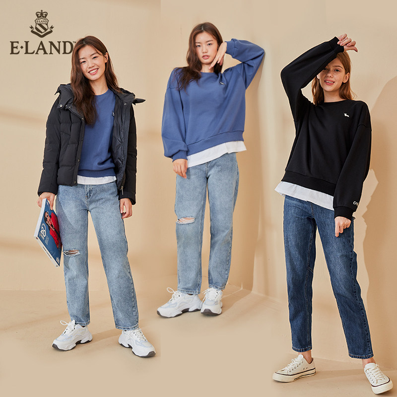 eland2020秋季新款韩版宽松卫衣 衣恋集团outlets店卫衣/绒衫