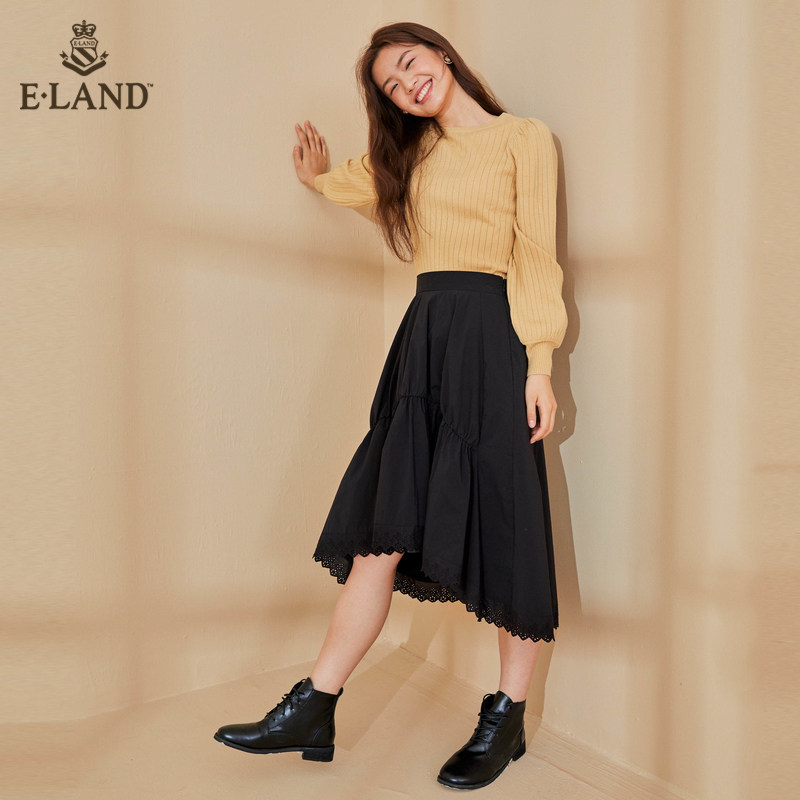 eland2020秋季新款圆领纯色打底衫 衣恋集团outlets店毛衣