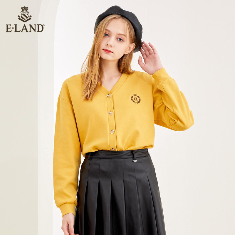 eland2020秋季新款韩版v领卫衣 衣恋集团outlets店卫衣/绒衫