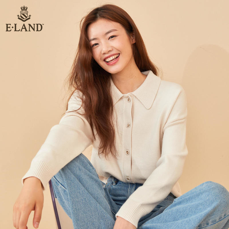 eland2020秋季新款日系慵懒风开衫 衣恋集团outlets店毛衣