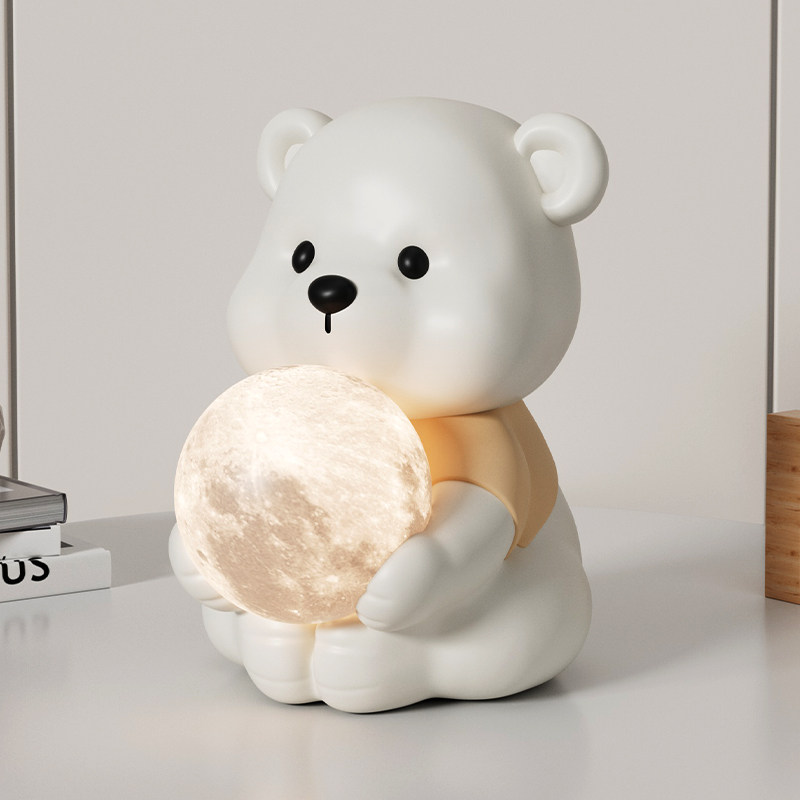 卡通小熊卧室床头夜灯家居桌面摆件客厅电视柜玄关装饰品生日送礼,淘宝优惠券,粉丝福利购,淘宝优惠卷