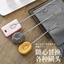 304 Sponge Cup Brush No Dead Angle Home Theorizer Replacement Head Wash Bottle Wash glass with long handle Clean long-style cup brush