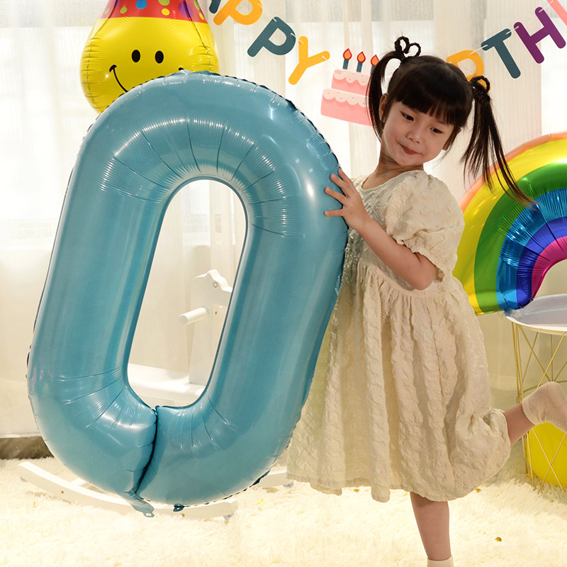 40寸蓝色生日数字气球儿童铝膜周岁派对布置装饰用品户外拍照道具,淘宝优惠券,粉丝福利购,淘宝优惠卷
