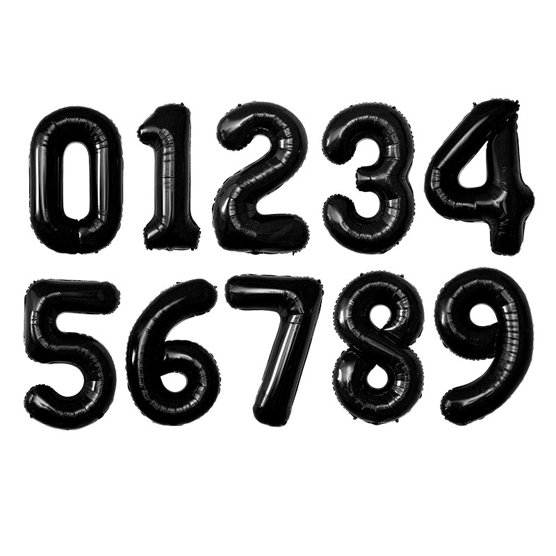 40寸黑色系ins大数字生日气球女孩拍照道具周岁派对户外场景布置,淘宝优惠券,粉丝福利购,淘宝优惠卷