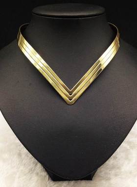 欧美假领子女项链金属V型项圈 women metal necklace jewelry
