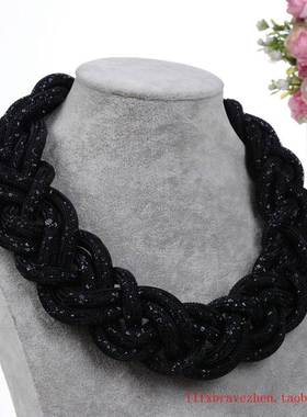 水晶石钻编织渐变女项链 crystals women necklace jewelry