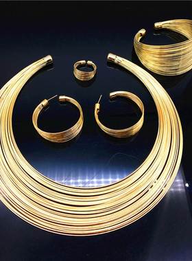尼日利亚新娘项链四件套金属项链 necklace 4suit women jewelry