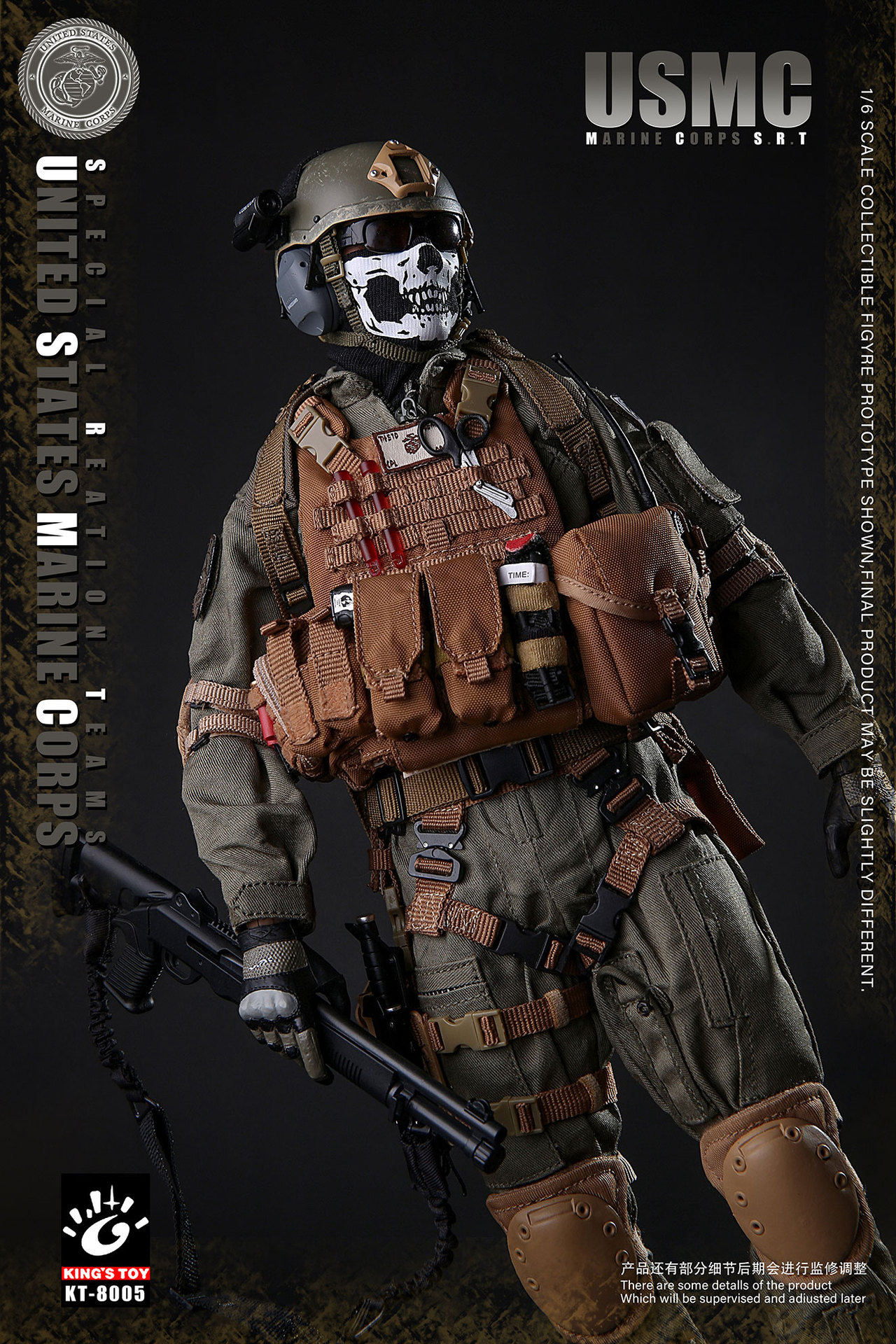 现货 KING'S TOY 1:6可动人偶 KT-8005 USMC SRT美国海军陆战队-图3