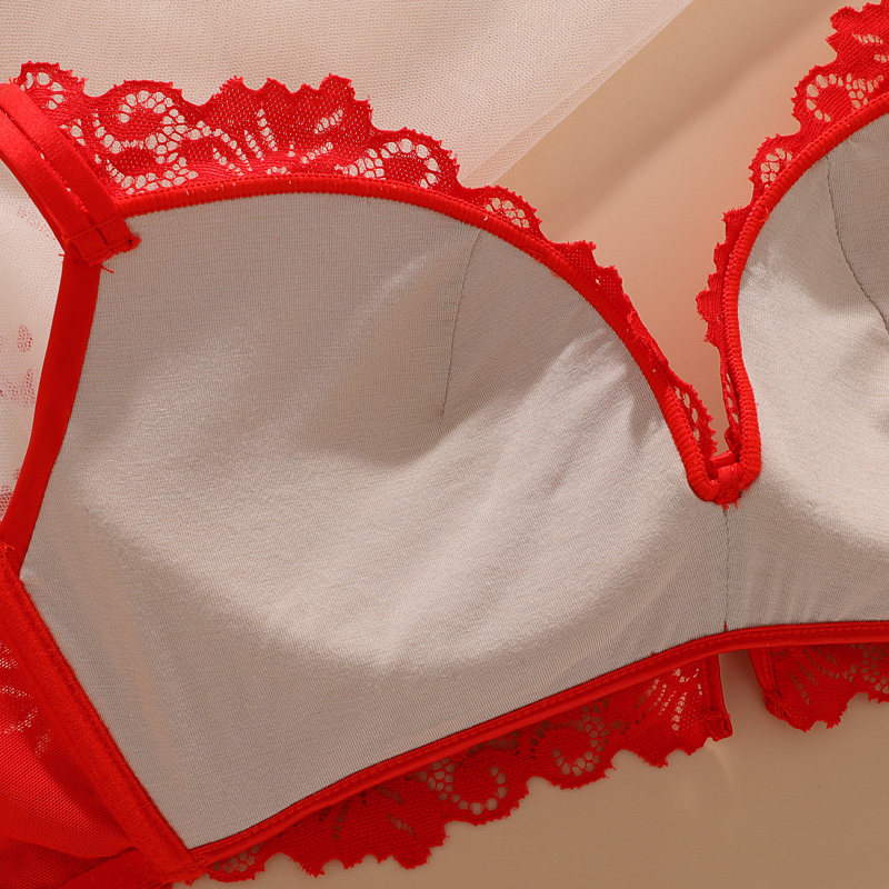 本命年内衣套装红色新娘性感文胸 樱莉嘉文胸