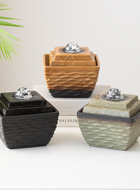 天圆地方流水摆件循环水开业送礼