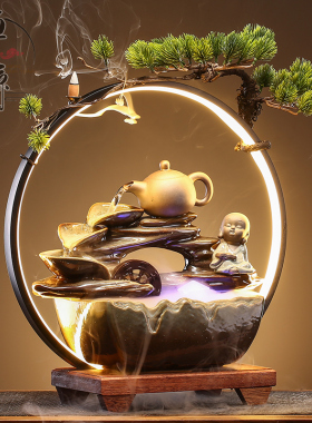 中式风创意礼品室内景观流水摆件