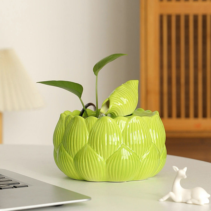 创意陶瓷鱼缸摆件循环水生财摆件办公室桌面装饰品客厅茶几小摆设,淘宝优惠券,粉丝福利购,淘宝优惠卷